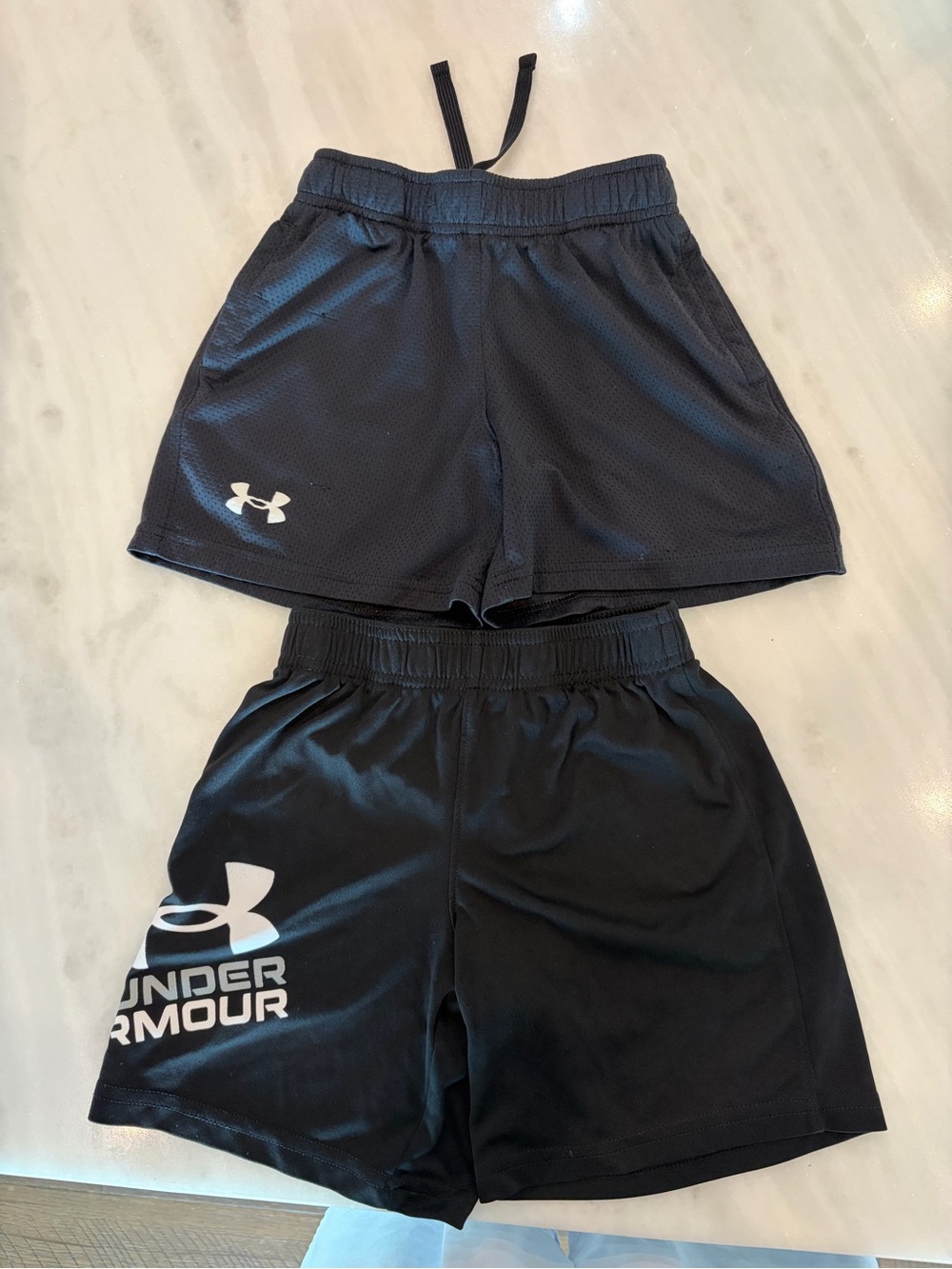 Under Armour Boys Black Athletic Shorts Lot of 2 Size 5/XS